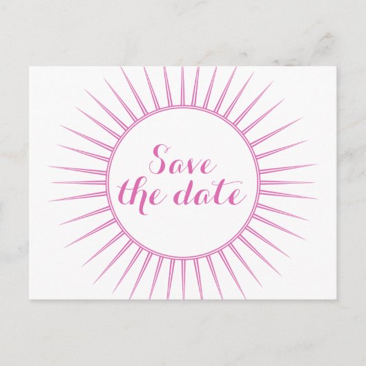 Roze Deco Retro sparen het Briefkaart van de Datum (Voorkant)