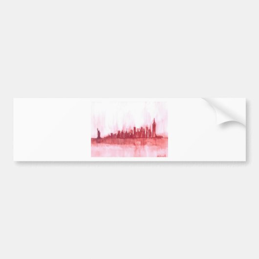 Roze decor van de stad New york Bumpersticker (Voorkant)