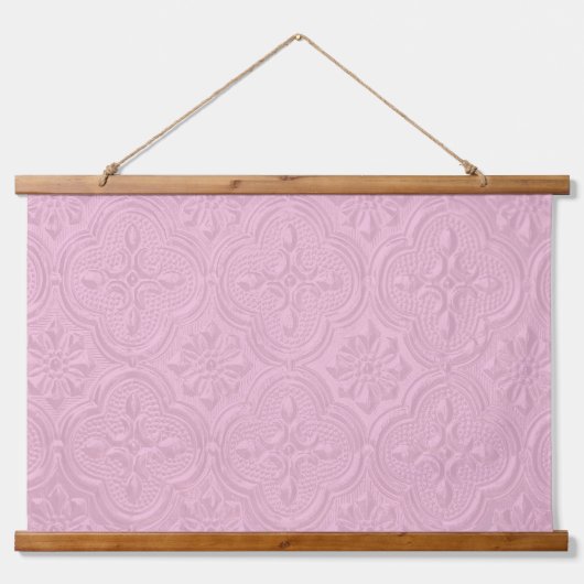 Roze decoratief bloempatroon hangend wandkleed (Voorkant)