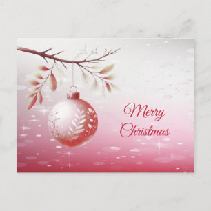 Roze decoratieve bal vakantie kerst kerstkaart briefkaart