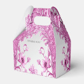 Roze Decoratieve Bloemen Favor Box Bedankdoosjes (Achterkant)