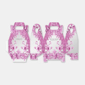 Roze Decoratieve Bloemen Favor Box Bedankdoosjes (Uitgevouwen)