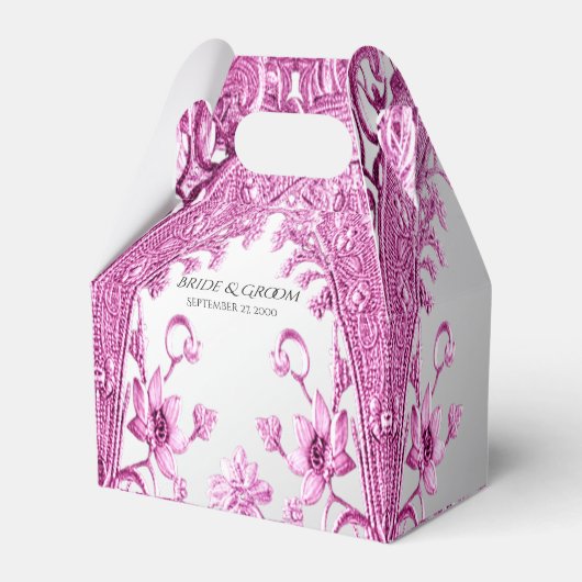 Roze Decoratieve Bloemen Favor Box Bedankdoosjes (Voorkant Zijde)