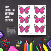 Roze decoratieve butterfly vinylStickers Sticker