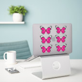 Roze decoratieve butterfly vinylStickers Sticker (Laptop op bureau)