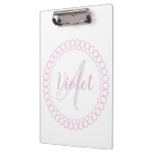 Roze decoratieve cirkelplaat klembord (Links)