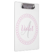 Roze decoratieve cirkelplaat klembord (Rechts)