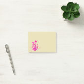 Roze Decoratieve harten met wervelingen en krullen Post-it® Notes (Kantoor)