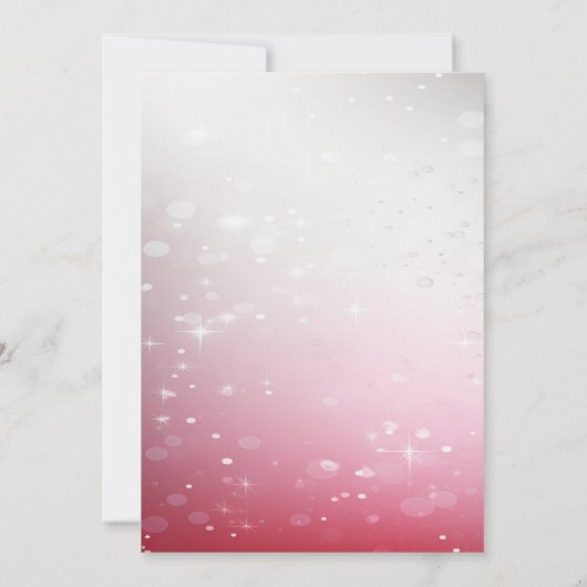 Roze Decoratieve Kerstbal Kerstfeest Inv Kaart (Achterkant)