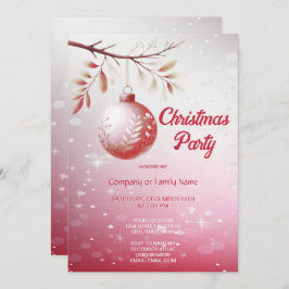 Roze Decoratieve Kerstbal Kerstfeest Inv Kaart