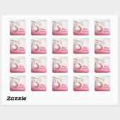 Roze Decoratieve Kerstbal Sticker (Vel)