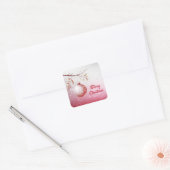 Roze Decoratieve Kerstbal Sticker (Envelop)