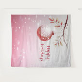 Roze decoratieve kerstbal vakantie achtergrond wandkleed (Voorkant (horizontaal))