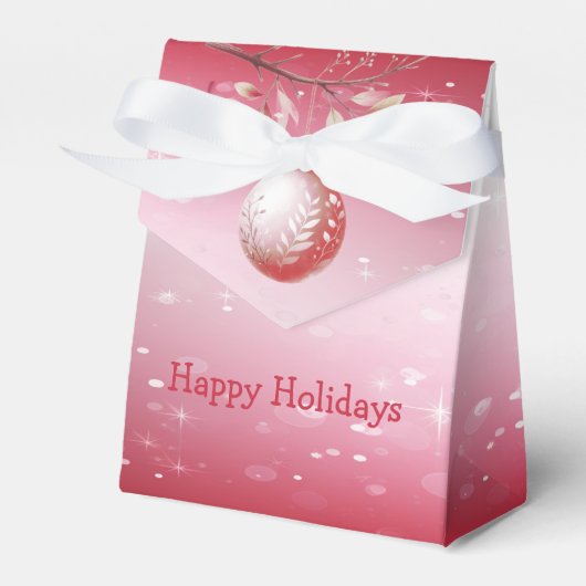 Roze Decoratieve Kerstbal Vakantie Cadeaudoos Bedankdoosjes (Voorkant Zijde)