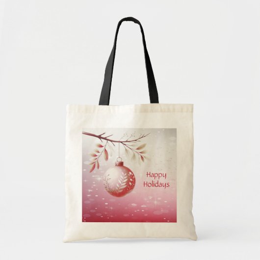Roze Decoratieve Kerstbal Vakantie Canvas tas (Voorkant)