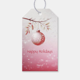 Roze Decoratieve Kerstbal Vakantie Gift Label Cadeaulabel