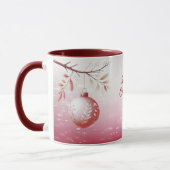 Roze Decoratieve Kerstbal Vakantie Mok (Links)