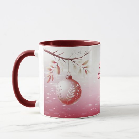 Roze Decoratieve Kerstbal Vakantie Mok (Links)