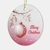 Roze Decoratieve Kerstbal Vakantie Ornament (Links)