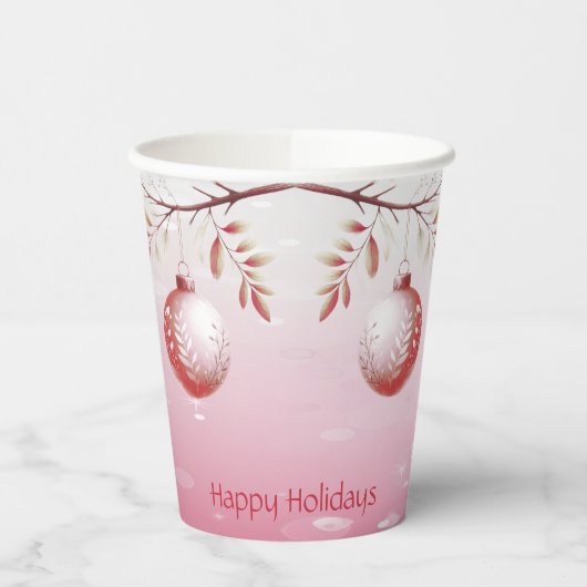 Roze Decoratieve Kerstbal Vakantie Papieren Bekers (Links)