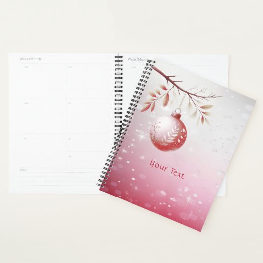 Roze decoratieve kerstbal vakantie planner (Display)