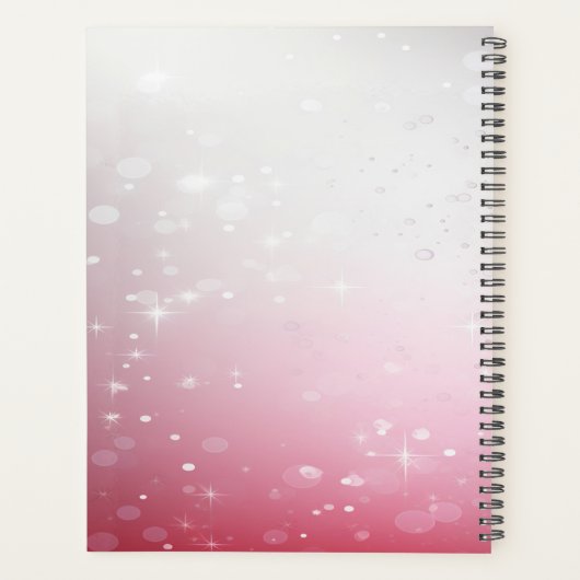 Roze decoratieve kerstbal vakantie planner (Achterkant)