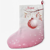 Roze Decoratieve Kerstbal Vakantie Stocking Grote Kerstsok (Achterkant)