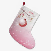 Roze Decoratieve Kerstbal Vakantie Stocking Grote Kerstsok (Voorkant (Hangend))