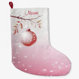 Roze Decoratieve Kerstbal Vakantie Stocking Grote Kerstsok