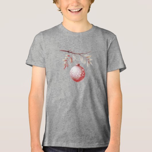 Roze Decoratieve Kerstbal Vakantie T-shirt (Voorkant)