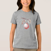 Roze Decoratieve Kerstbal Vakantie T-shirt (Voorkant)