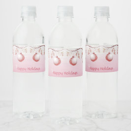 Roze decoratieve kerstbal vakantie waterfles etiket