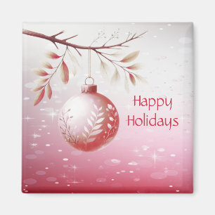 Roze Decoratieve Kerstbal Vakantiemagneet Magneet