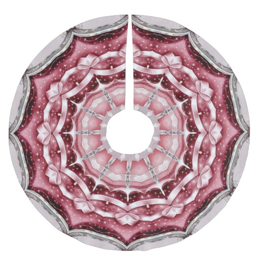 Roze Decoratieve Kerstvakantie Tree Rok Kerstboom Rok (Voorkant)