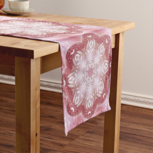 Roze decoratieve tabellooppas medium tafelloper (Voorbeeld)
