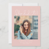 Roze deed het Afstuderen Fotoaankondiging Kaart (Voorkant)