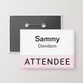 Roze Deelnemer Naam Badge Pin Terug Button Naam Ta