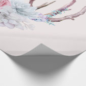 Roze deer Antlers bloemen Succulent Garden Cadeaupapier (Hoek)