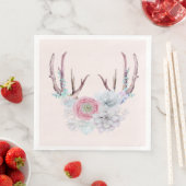Roze deer Antlers bloemen Succulent Garden Servetten (Insitu)