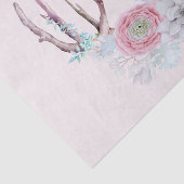 Roze deer Antlers bloemen Succulent Garden Tissuepapier (Detail)