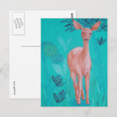 Roze deer briefkaart (Voorkant / Achterkant)