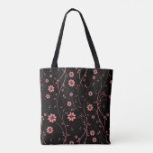 Roze delicate bloemen tote bag (Achterkant)
