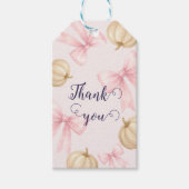 Roze delicate boog Pompoen Baby shower Cadeaulabel (Voorkant)