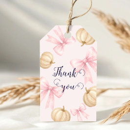 Roze delicate boog Pompoen Baby shower Cadeaulabel