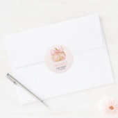 Roze delicate boog Pompoen Baby shower Ronde Sticker (Envelop)
