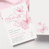 Roze Delicate Butterfly Baby shower Invitation Kaart