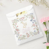 Roze Delicate  Floral Bunny Baby shower Bedankzakje (Gezegeld)