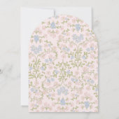 Roze Delicate  Floral Bunny Baby shower Kaart (Achterkant)