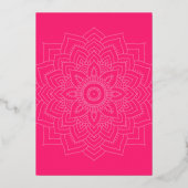 Roze Delicate Gold mandala Wedding Folie Uitnodiging (Achterkant)