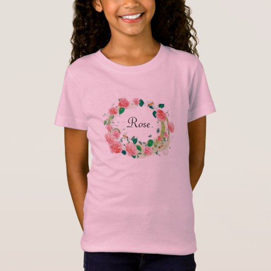 Roze delicate roos t-shirt (Voorkant)